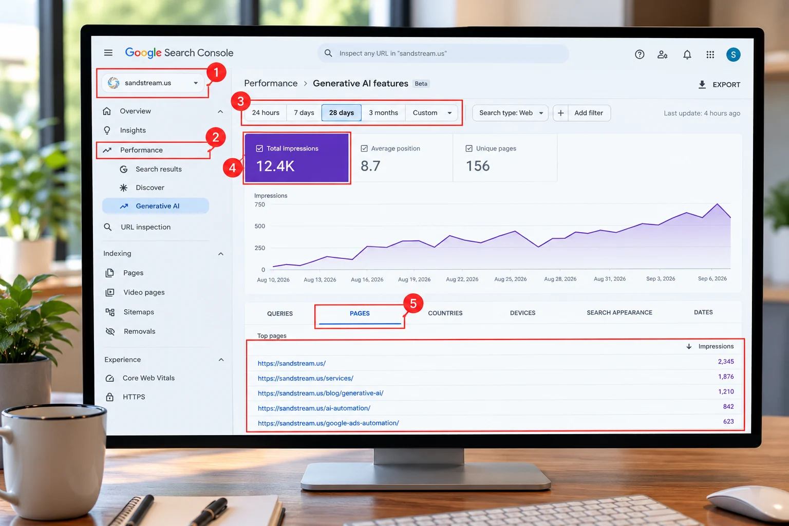 Google AI search performance - Sandstream