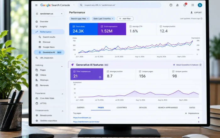 Google Search Console Generative AI report - Sandstream